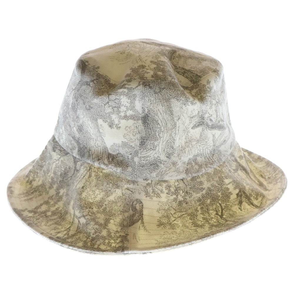 Christian Dior(クリスチャンディオール) トワルドジュイ アニマル総柄プリント バケットハット 帽子 ホワイト/グレー 02TOJ924I130