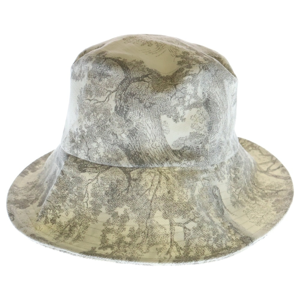 Christian Dior(クリスチャンディオール) トワルドジュイ アニマル総柄プリント バケットハット 帽子 ホワイト/グレー 02TOJ924I130