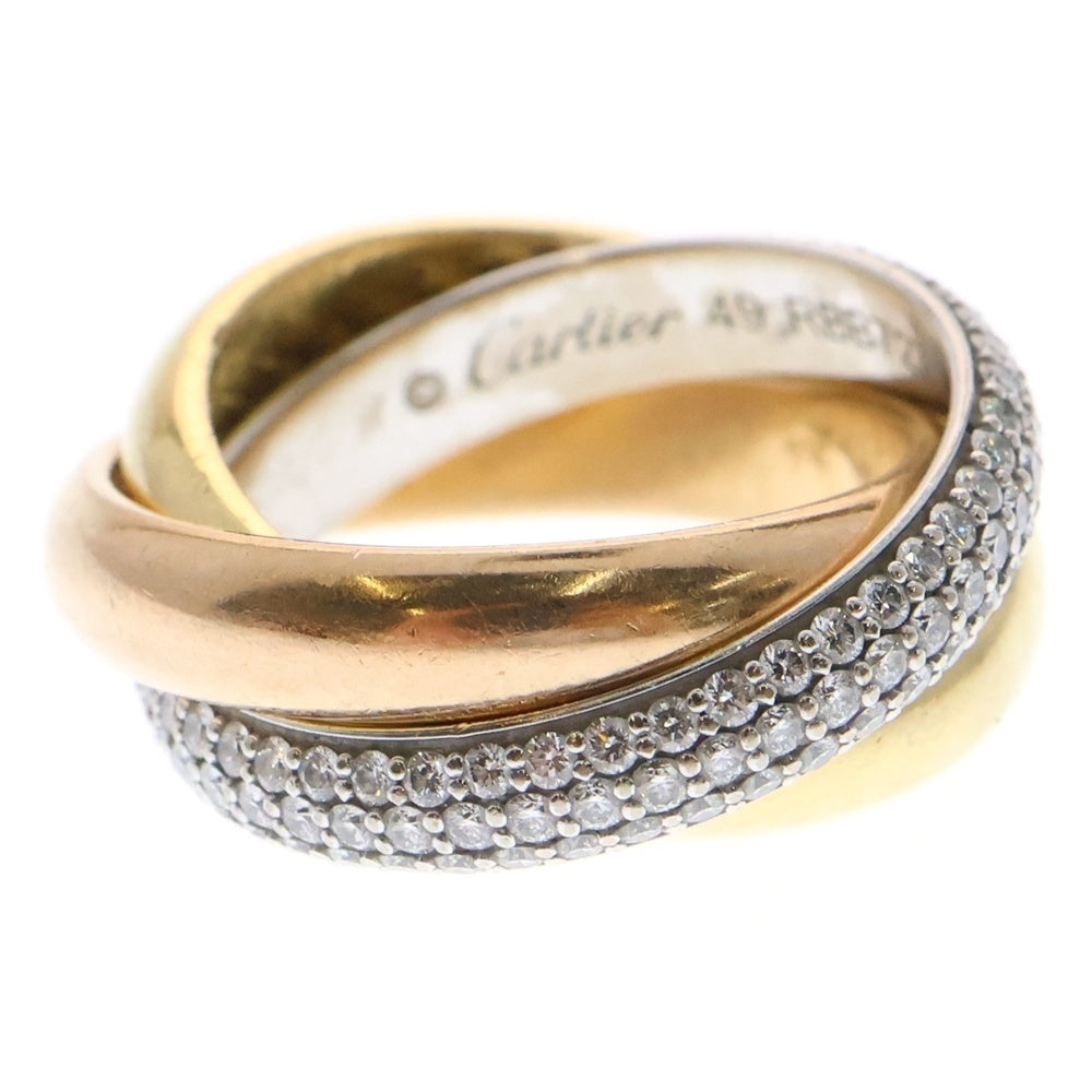 Cartier(カルティエ) トリニティ パヴェダイヤ リング Au750 K18 YG×PG×WG ゴールド スリーカラー