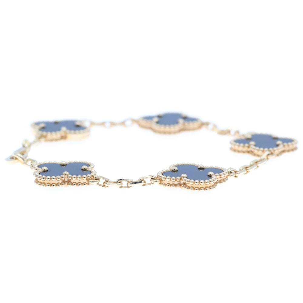 Van Cleef & Arpels(ヴァンクリーフアンドアーペル) ヴィンテージアルハンブラ 5モチーフ ブレスレット オニキス K18YG イエローゴールド/ブラック VCARA41300