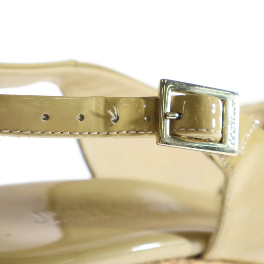 JIMMY CHOO(ジミーチュウ) ウェッジサンダル 厚底 シューズ イエロー エナメル 37 レディース