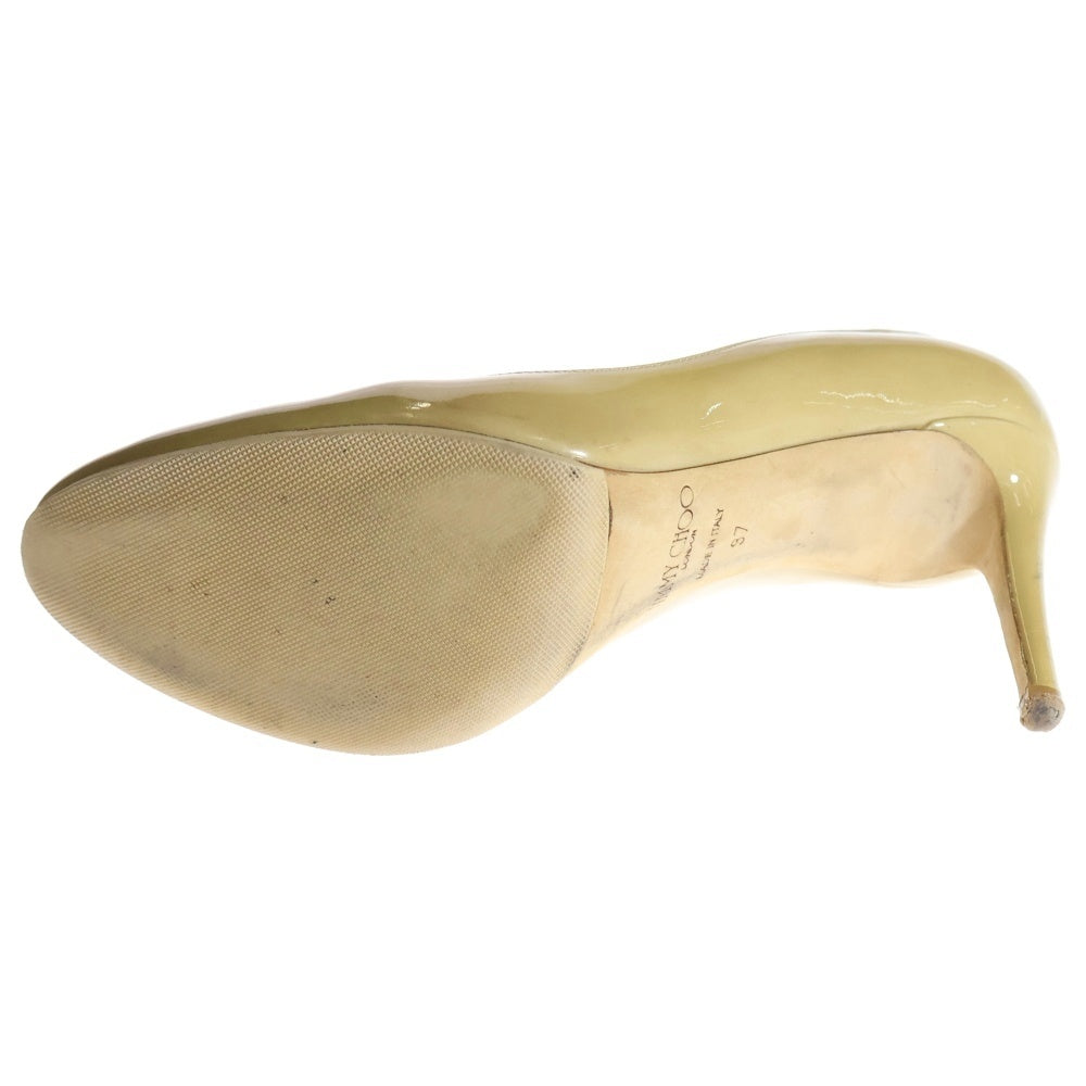 JIMMY CHOO(ジミーチュウ) ヒールパンプス シューズ イエロー エナメル 37 レディース