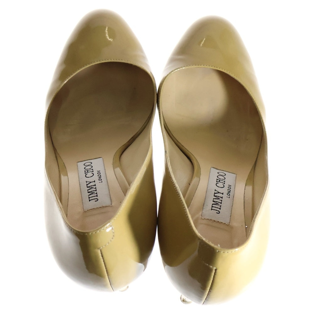 JIMMY CHOO(ジミーチュウ) ヒールパンプス シューズ イエロー エナメル 37 レディース
