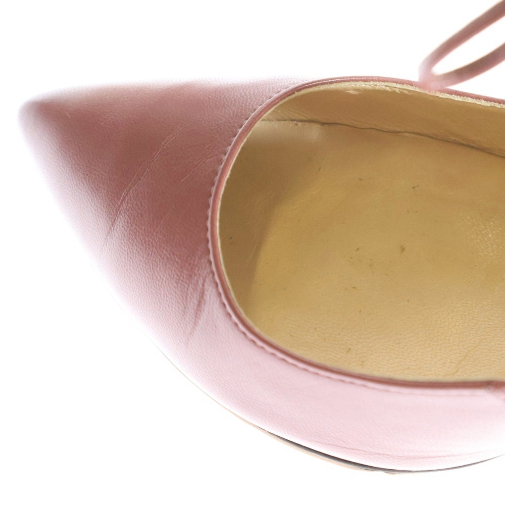 JIMMY CHOO(ジミーチュウ) レースアップ パンプス シューズ ピンク ゴールド金具 37 レディース