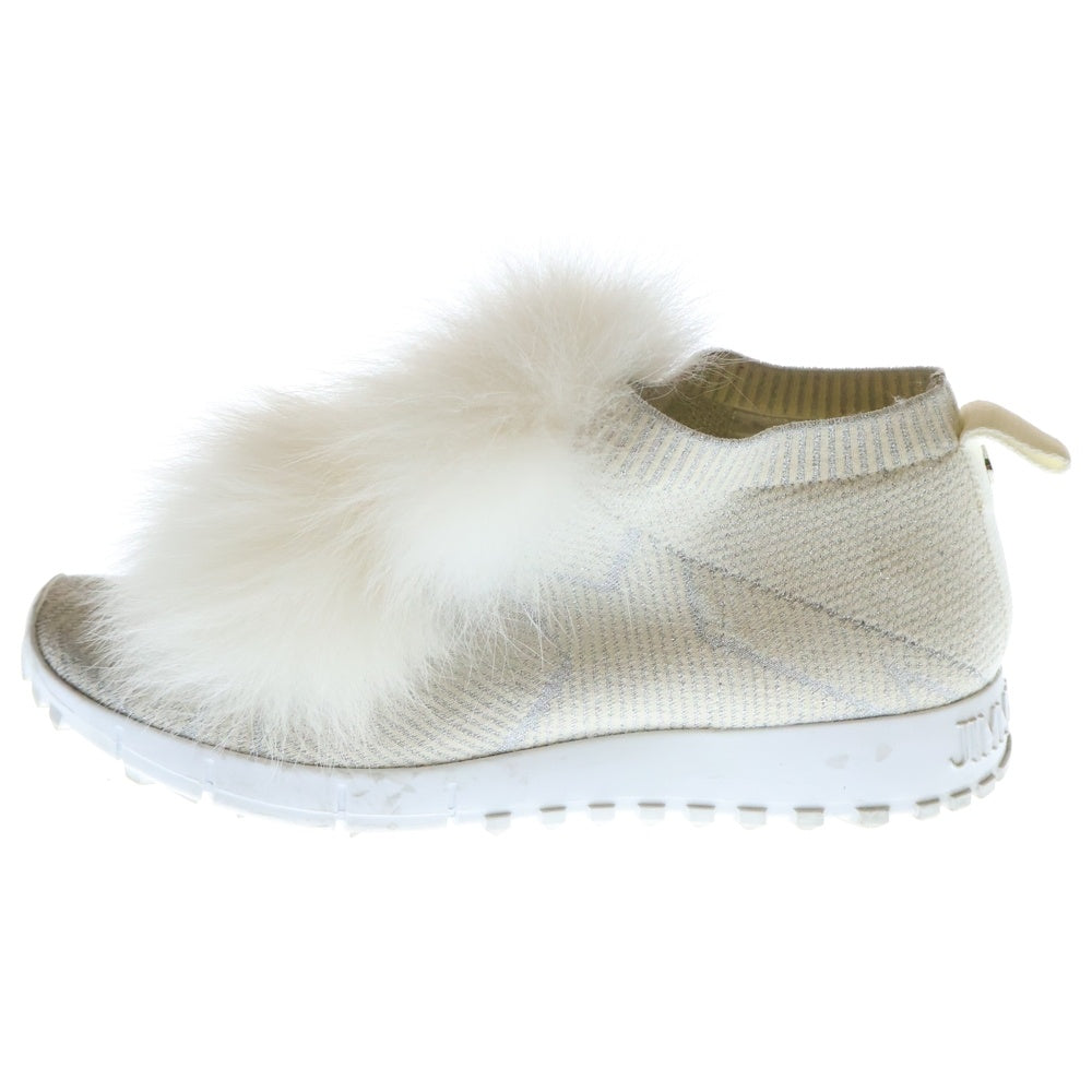 JIMMY CHOO(ジミーチュウ) ファー スニーカー シューズ ホワイト 37 レディース