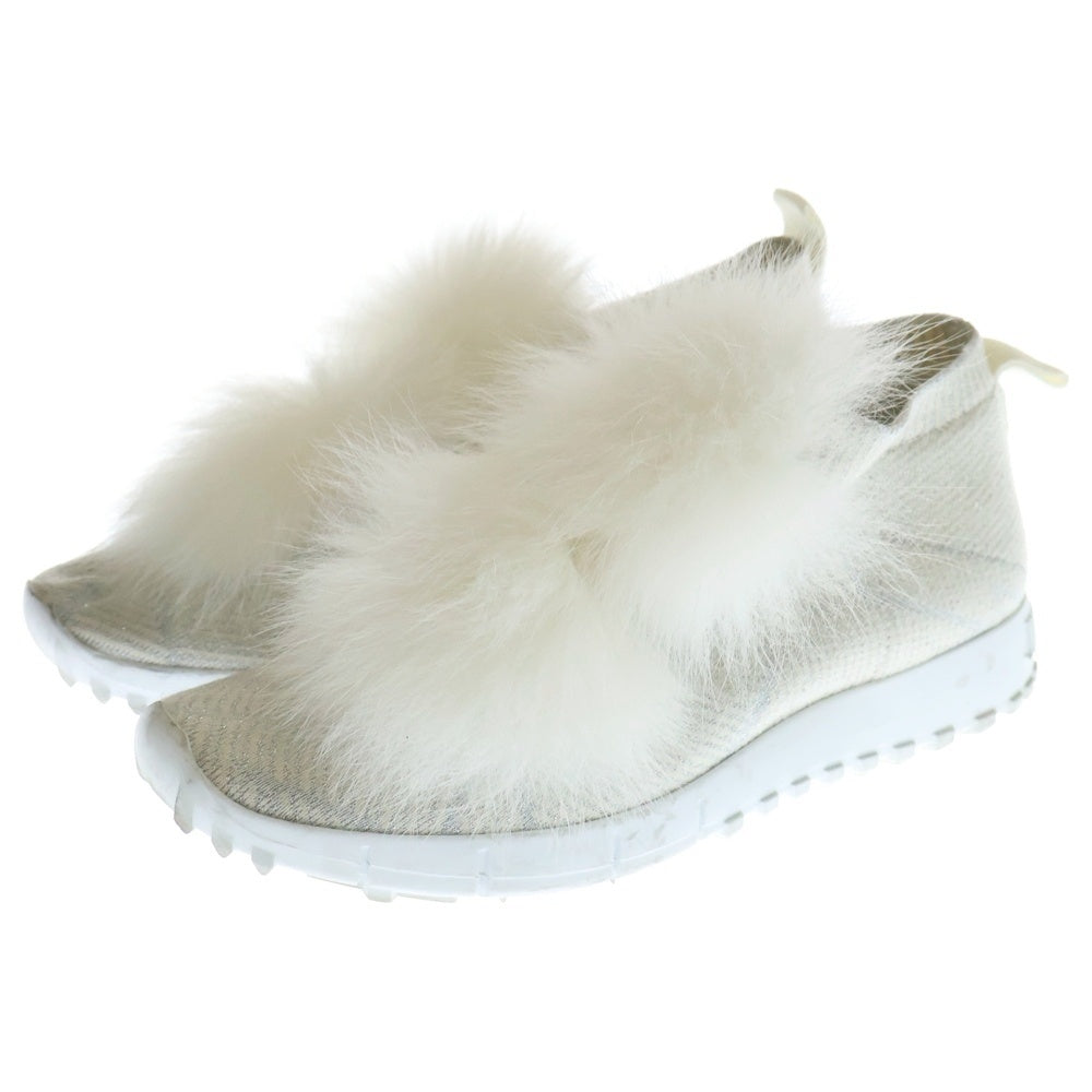 JIMMY CHOO(ジミーチュウ) ファー スニーカー シューズ ホワイト 37 レディース