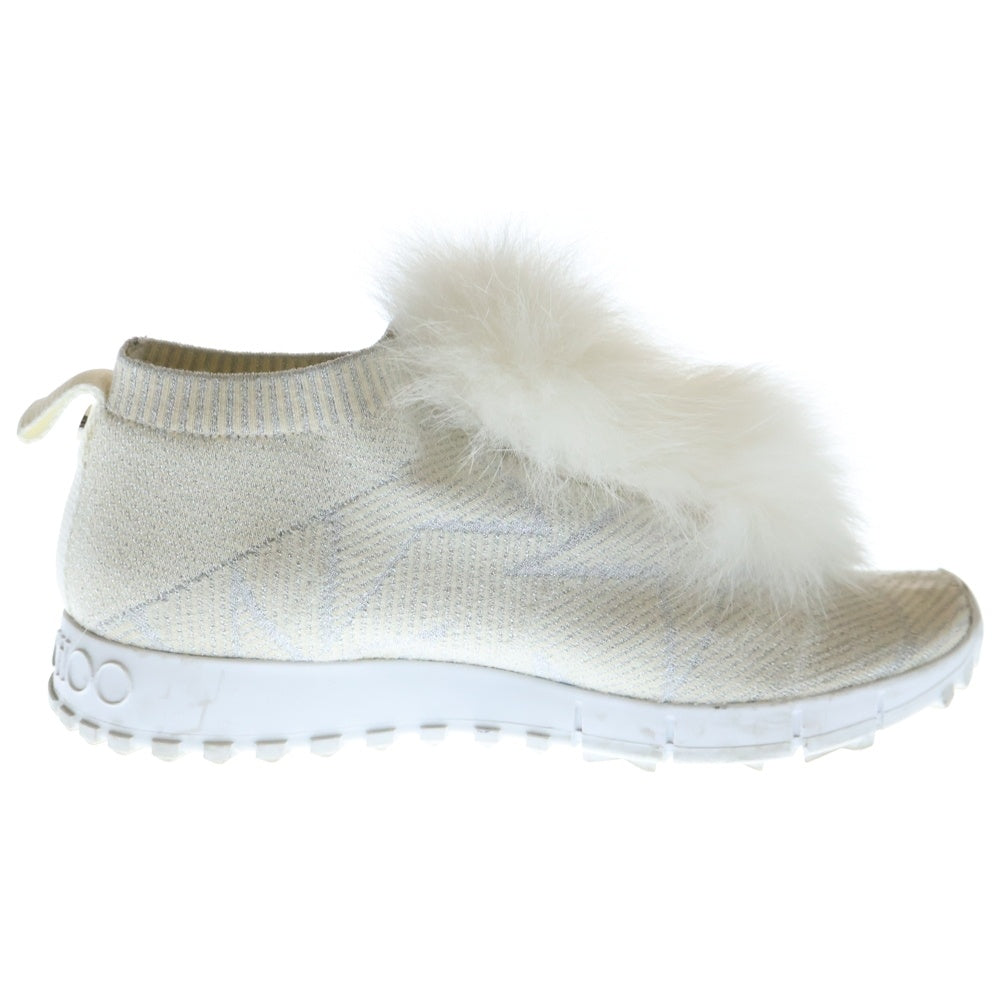 JIMMY CHOO(ジミーチュウ) ファー スニーカー シューズ ホワイト 37 レディース