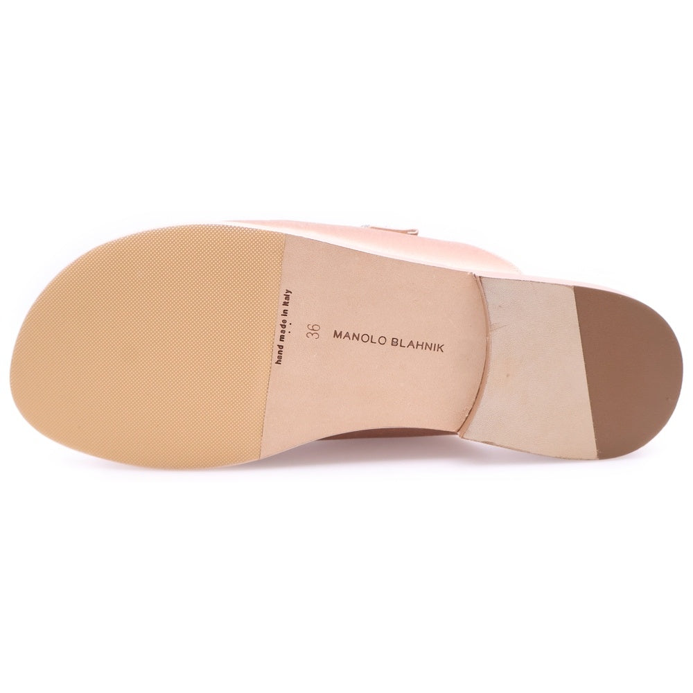 MANOLO BLAHNIK(マノロブラニク) ビジュー ハンギシサンダル シューズ ベージュピンク 36 レディース