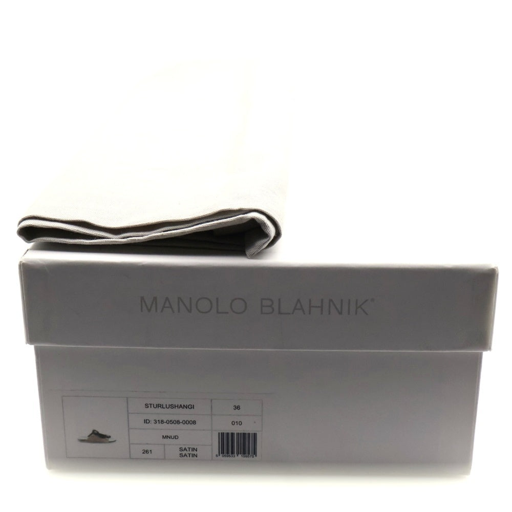 MANOLO BLAHNIK(マノロブラニク) ビジュー ハンギシサンダル シューズ ベージュピンク 36 レディース