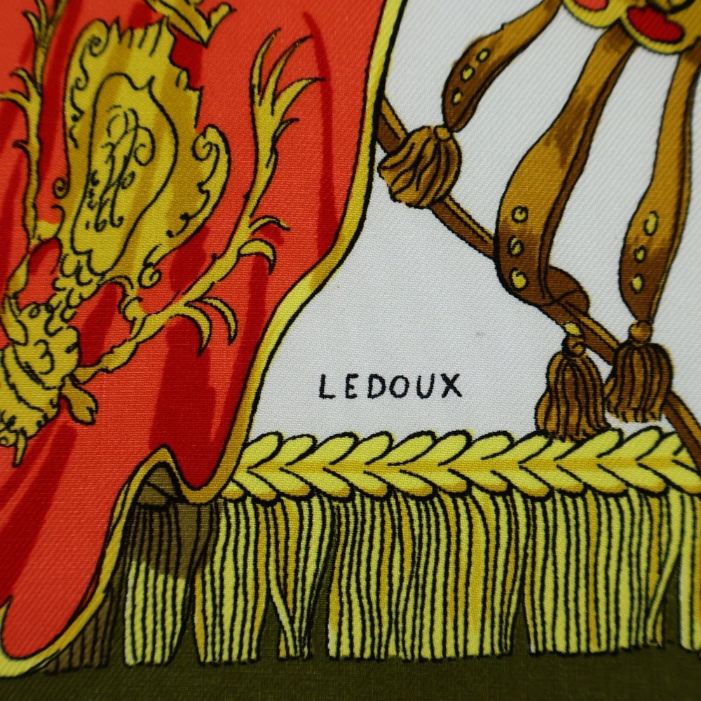 HERMES(エルメス) カレ90 CAPARACONS DE LA FRANCE ET DE L'INDE 像 グリーン マルチカラー スカーフ シルク
