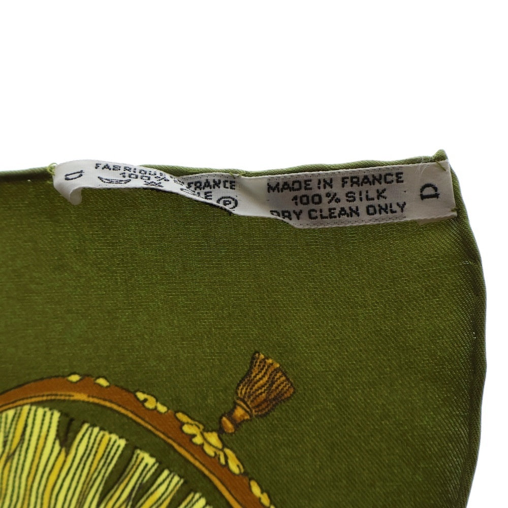 HERMES(エルメス) カレ90 CAPARACONS DE LA FRANCE ET DE L'INDE 像 グリーン マルチカラー スカーフ シルク