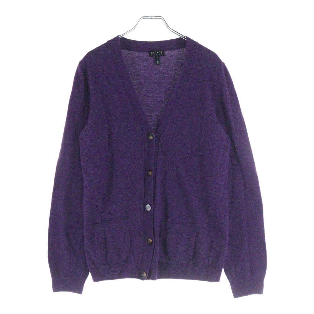 ESCADA SPORT(エスカーダ) エルボーパッチ ニットカーディガン パープル 〇