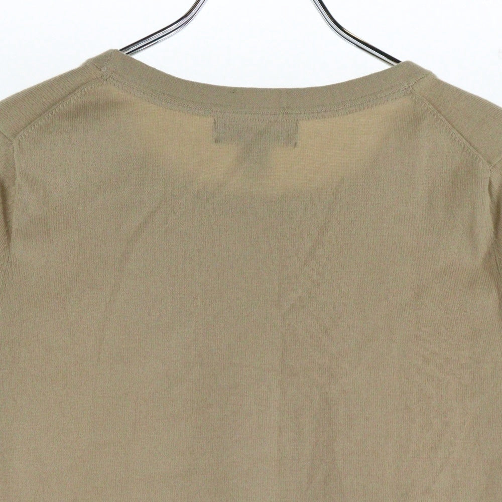 LANDS END(ランズエンド) LANDS'END ランズエンド コットンニット 半袖 クルーネック トップス ベージュ レディース