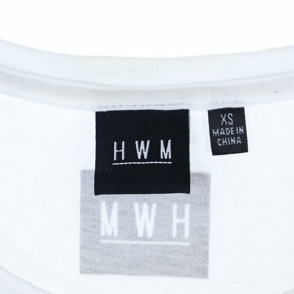 HOLLYWOODMADE(ハリウッドメイド) Hロゴ刺繍 クルーネック 半袖Tシャツ カットソー ホワイト