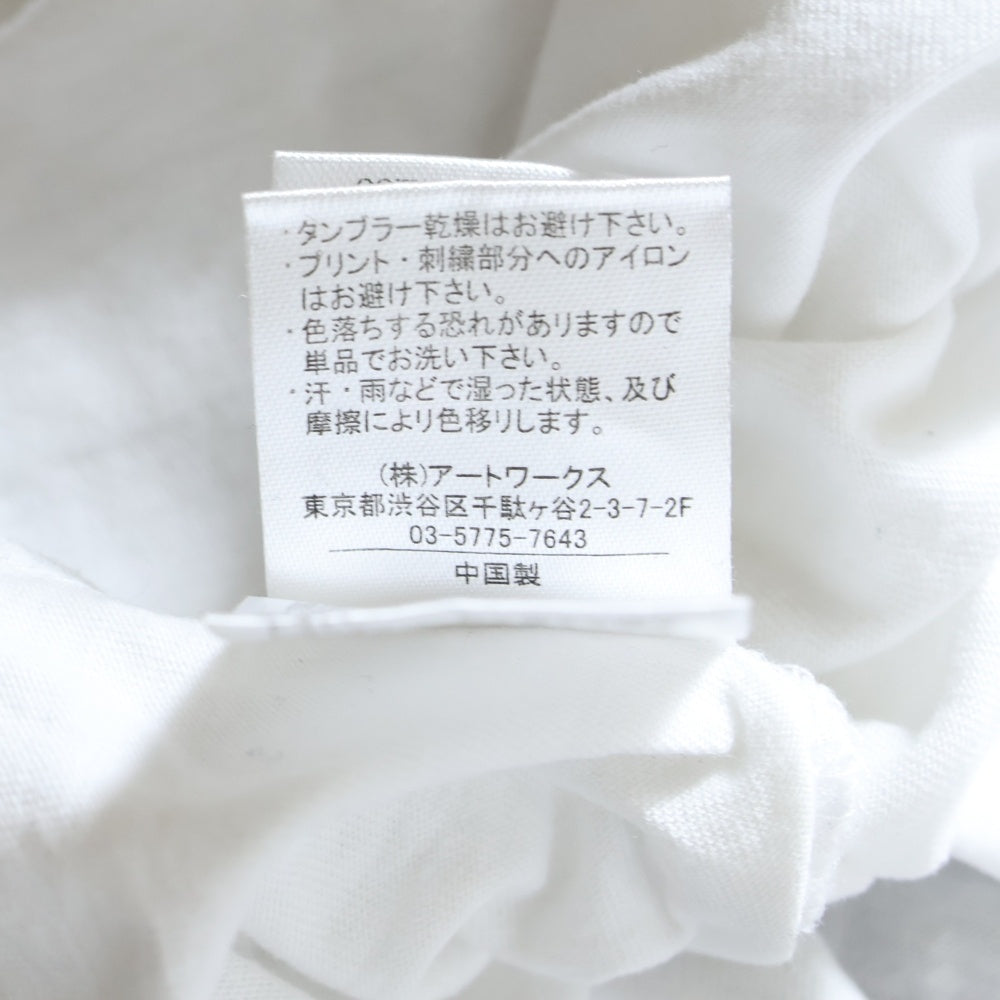 HOLLYWOODMADE(ハリウッドメイド) Hロゴ刺繍 クルーネック 半袖Tシャツ カットソー ホワイト