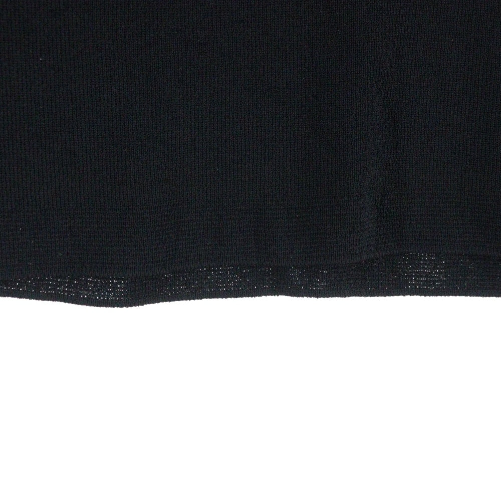 VALENZA PO(ヴァレンザポー) エンブレム ロゴワッペン レーヨン ナイロン ノースリーブ モックネック ニット セーター ベスト ブラック レディース