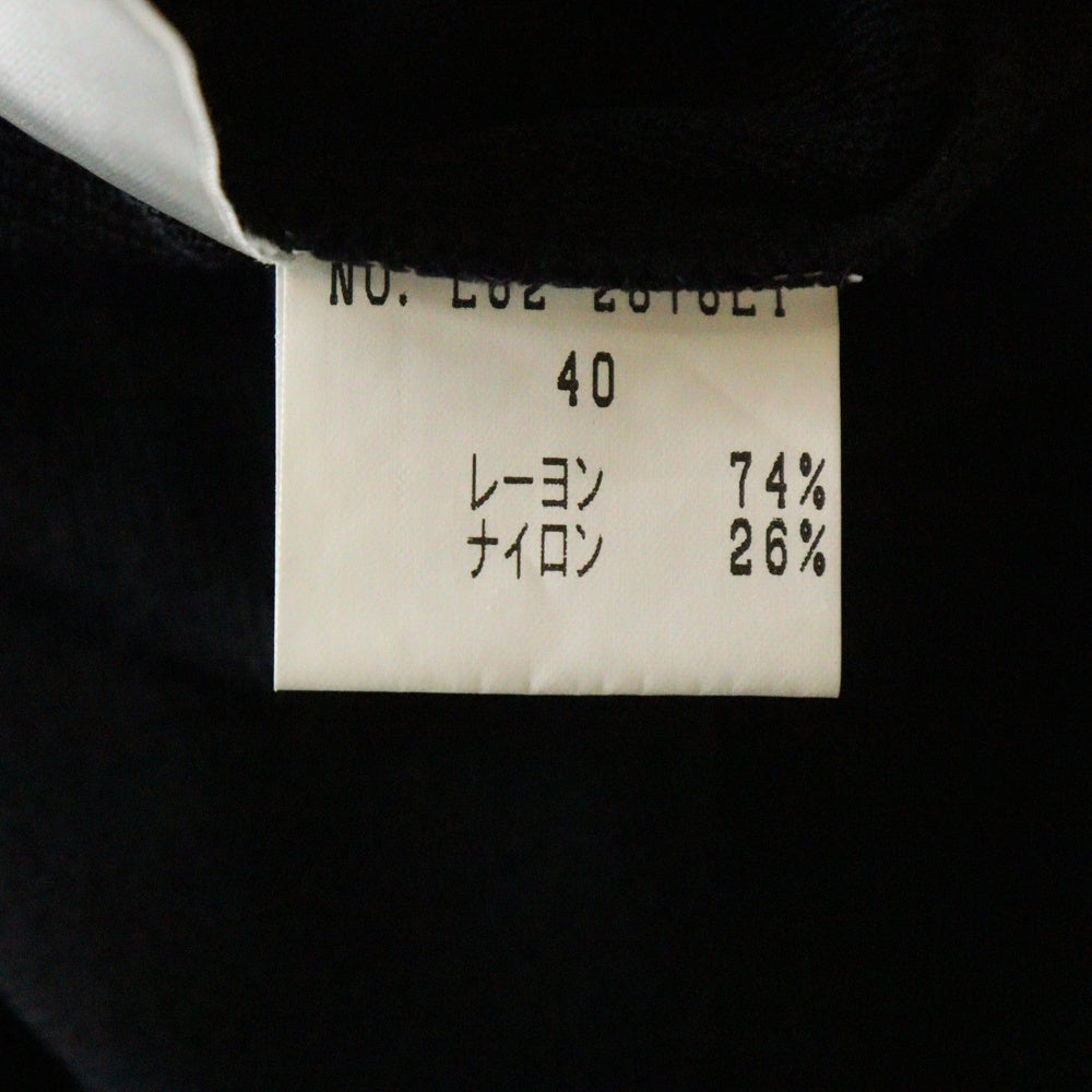 VALENZA PO(ヴァレンザポー) エンブレム ロゴワッペン レーヨン ナイロン ノースリーブ モックネック ニット セーター ベスト ブラック レディース