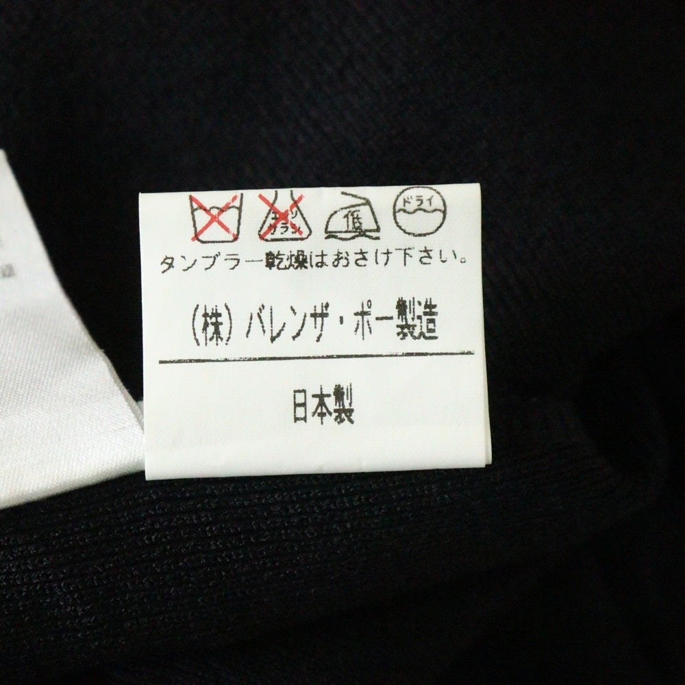 VALENZA PO(ヴァレンザポー) エンブレム ロゴワッペン レーヨン ナイロン ノースリーブ モックネック ニット セーター ベスト ブラック レディース