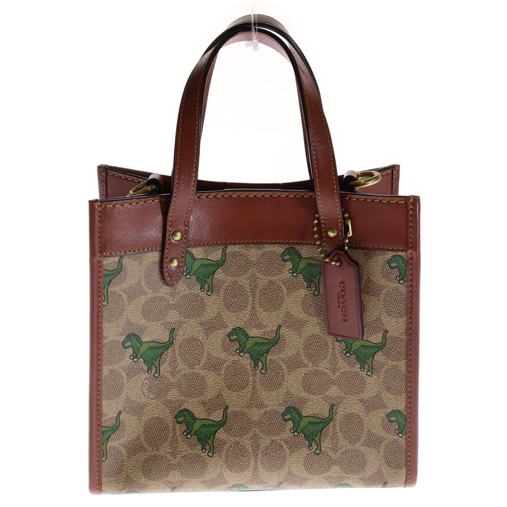 COACH(コーチ) フィールドトート22 レキシープリント 2WAY レザーハンドバッグ ショルダーバッグ ブラウン H2277CF083