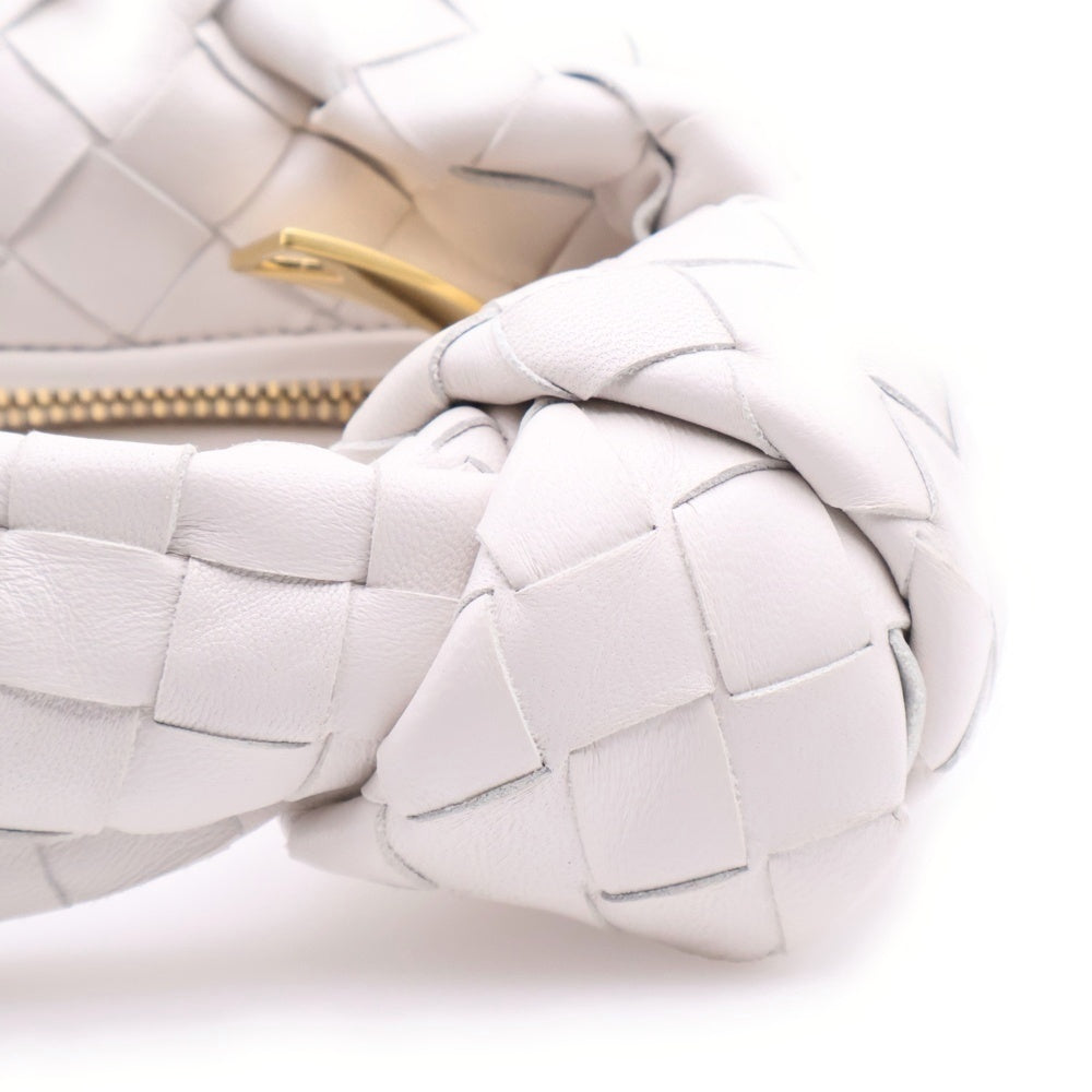 BOTTEGA VENETA(ボッテガヴェネタ) ミニジョディ イントレチャート レザー ハンドバッグ ホワイト ゴールド金具 651876