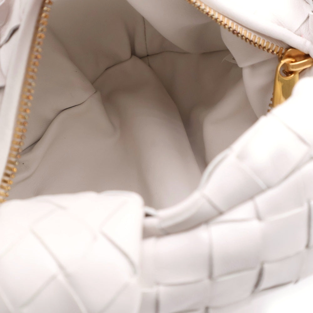 BOTTEGA VENETA(ボッテガヴェネタ) ミニジョディ イントレチャート レザー ハンドバッグ ホワイト ゴールド金具 651876