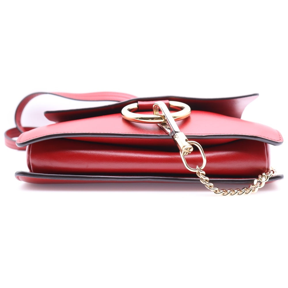 Chloe(クロエ) チェーンショルダーバック レッド レザー×スウェード ゴールド金具