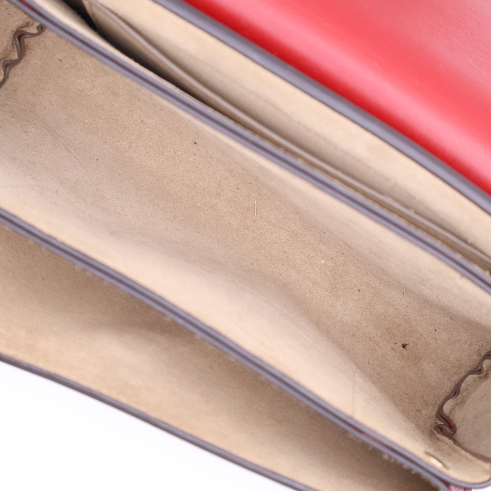 Chloe(クロエ) チェーンショルダーバック レッド レザー×スウェード ゴールド金具