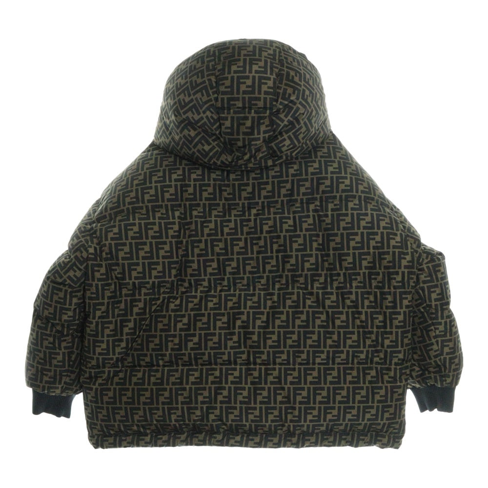 FENDI(フェンディ) ズッカ柄 リバーシブル フーデッド ダウンジャケット ブラック/ブラウン FAA439 AB3P