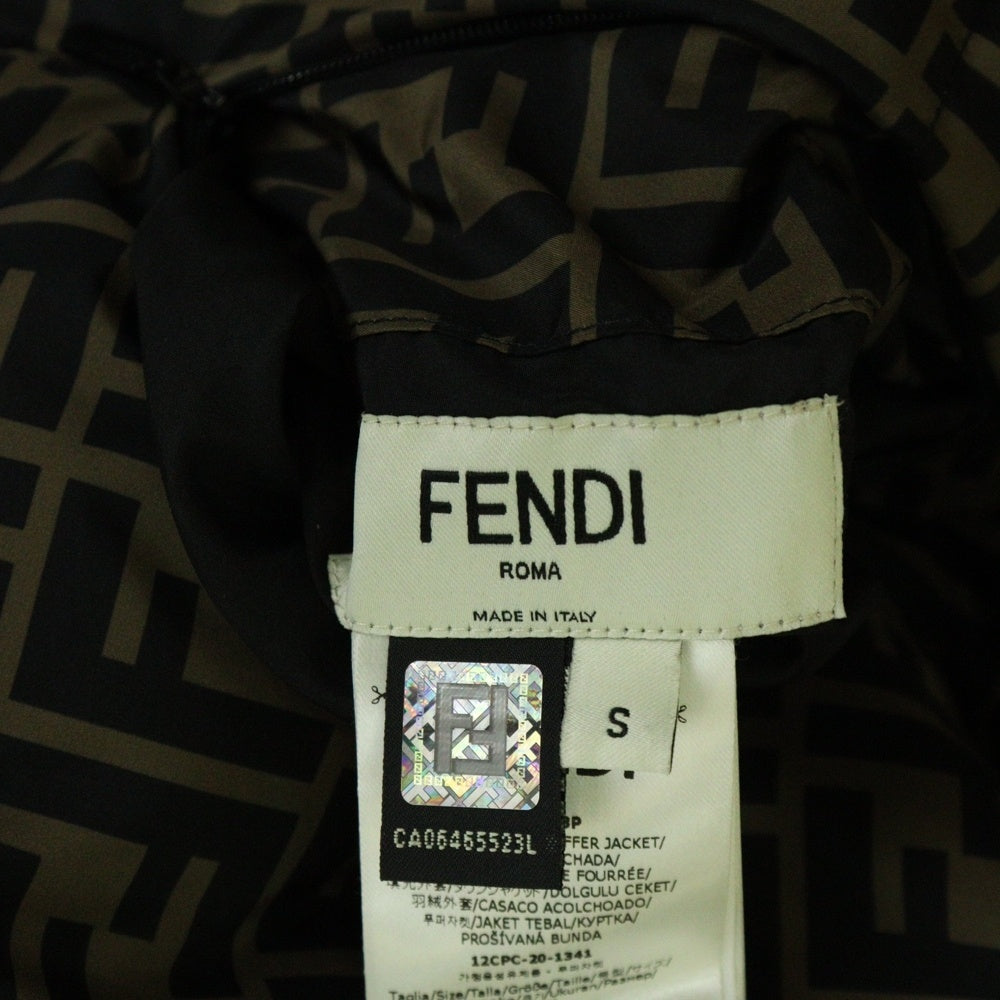 FENDI(フェンディ) ズッカ柄 リバーシブル フーデッド ダウンジャケット ブラック/ブラウン FAA439 AB3P