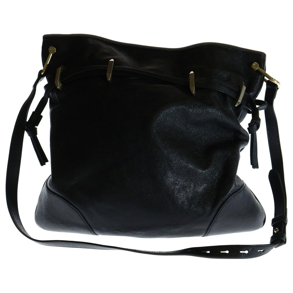 GUCCI(グッチ) ホースビット1955 ドローストリング レザー ショルダーバッグ ゴールド金具 ブラック 602089