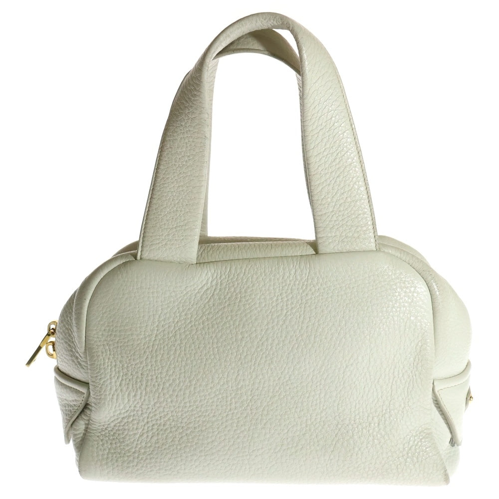 PRADA(プラダ) ヴィッテロダイノソフト パンチングレザー ロゴ 2WAY トップハンドル ショルダー バッグ ゴールド金具 ホワイト 1BB078