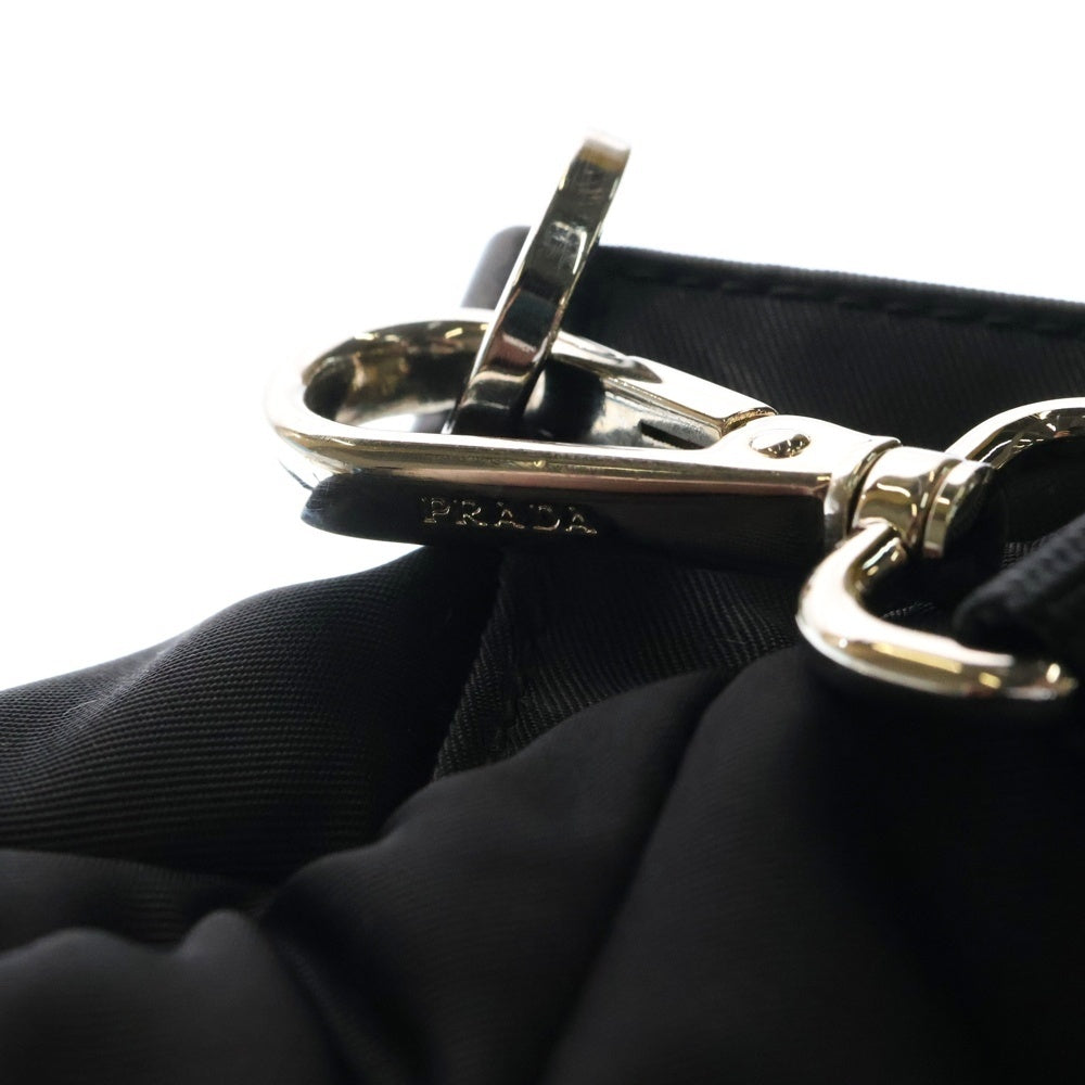 PRADA(プラダ) インプントゥ ナイロン ボディ ショルダー バッグ トライアングルロゴプレート シルバー金具 ブラック