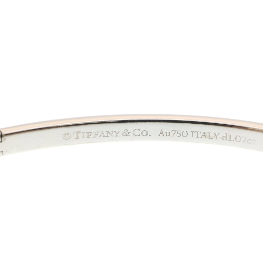 TIFFANY&Co(ティファニー) Tワン ナロー ブレスレット ハーフパヴェダイヤ Au750 K18 WG ホワイトゴールド