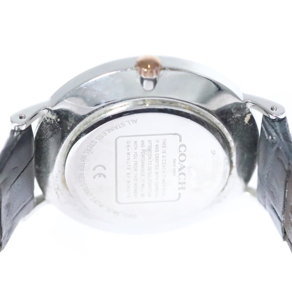 COACH(コーチ) ペリー 腕時計 ウォッチ グレー パープルシェル文字盤 SS×革/QZ