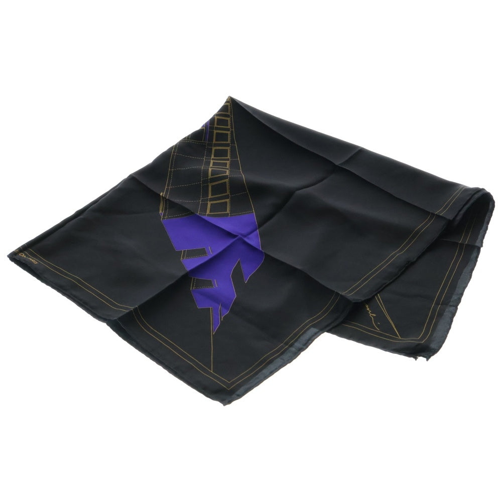 LOUIS VUITTON(ルイヴィトン) カレ90 シルク スカーフ ブラック×パープル