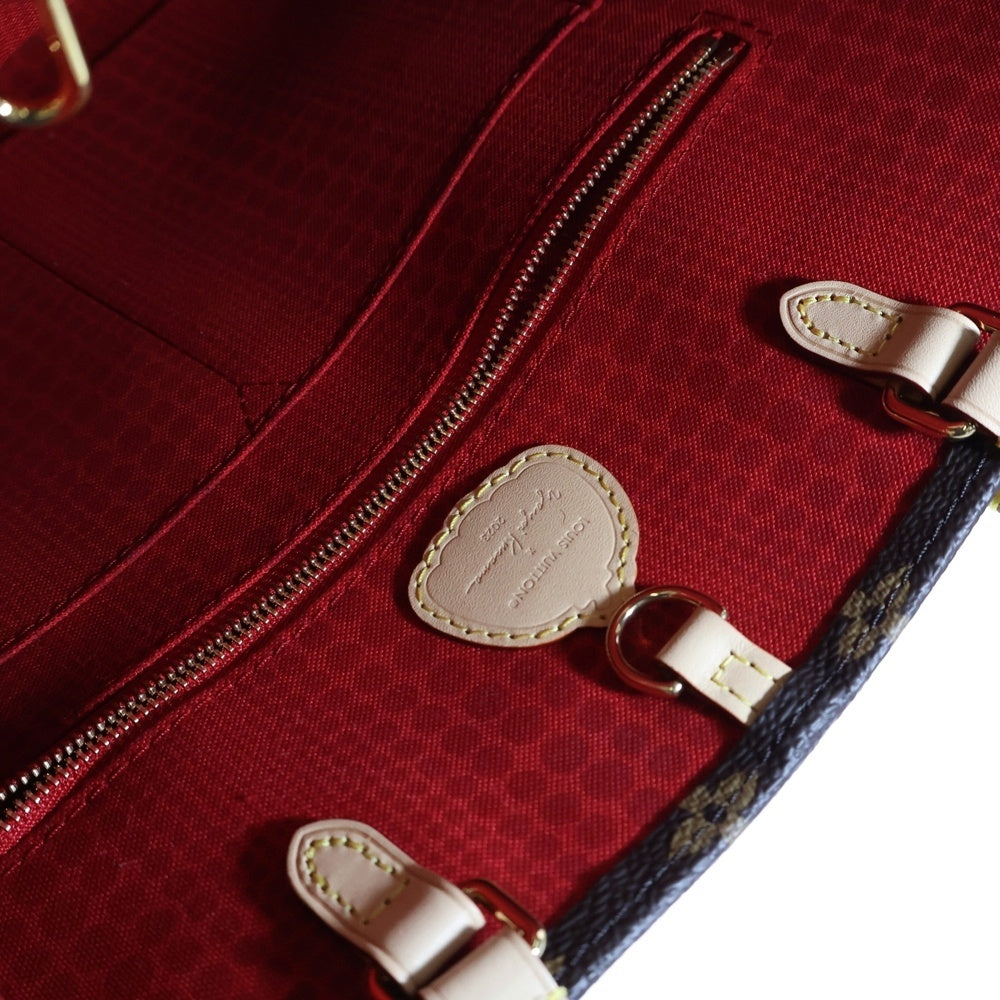LOUIS VUITTON(ルイヴィトン) LV×YK モノグラム ペインティッド ドット オンザゴーMM 草間彌生 ICタイプ M46379 ブラウン マルチカラー PVC ハンドバッグ トートバッグ