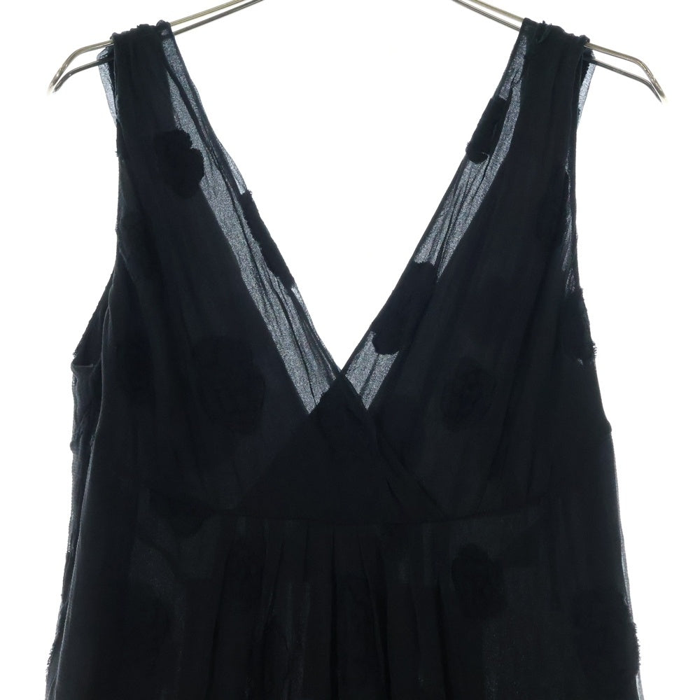 CHANEL(シャネル) カメリア シルクワンピース 黒 42 94305