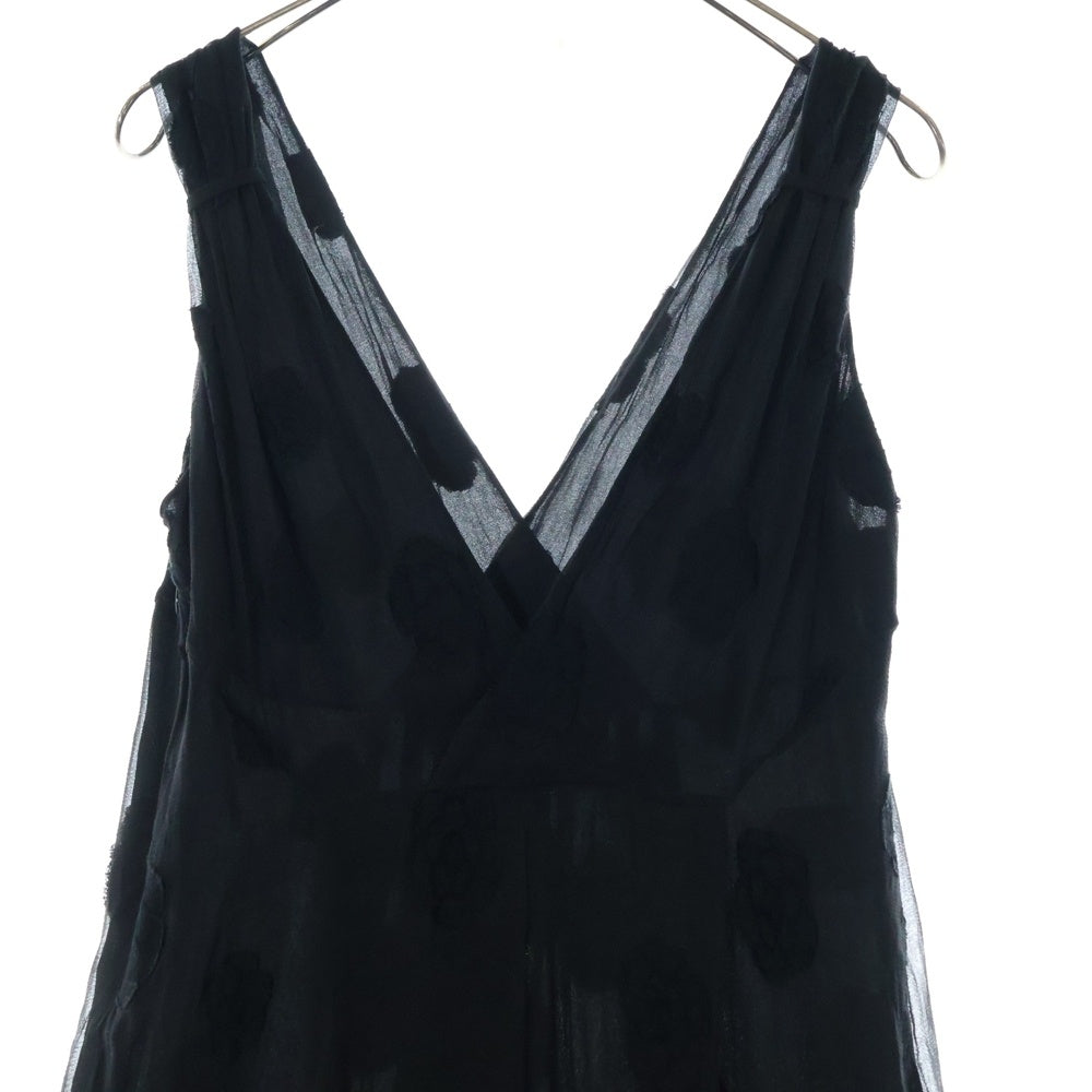 CHANEL(シャネル) カメリア シルクワンピース 黒 42 94305