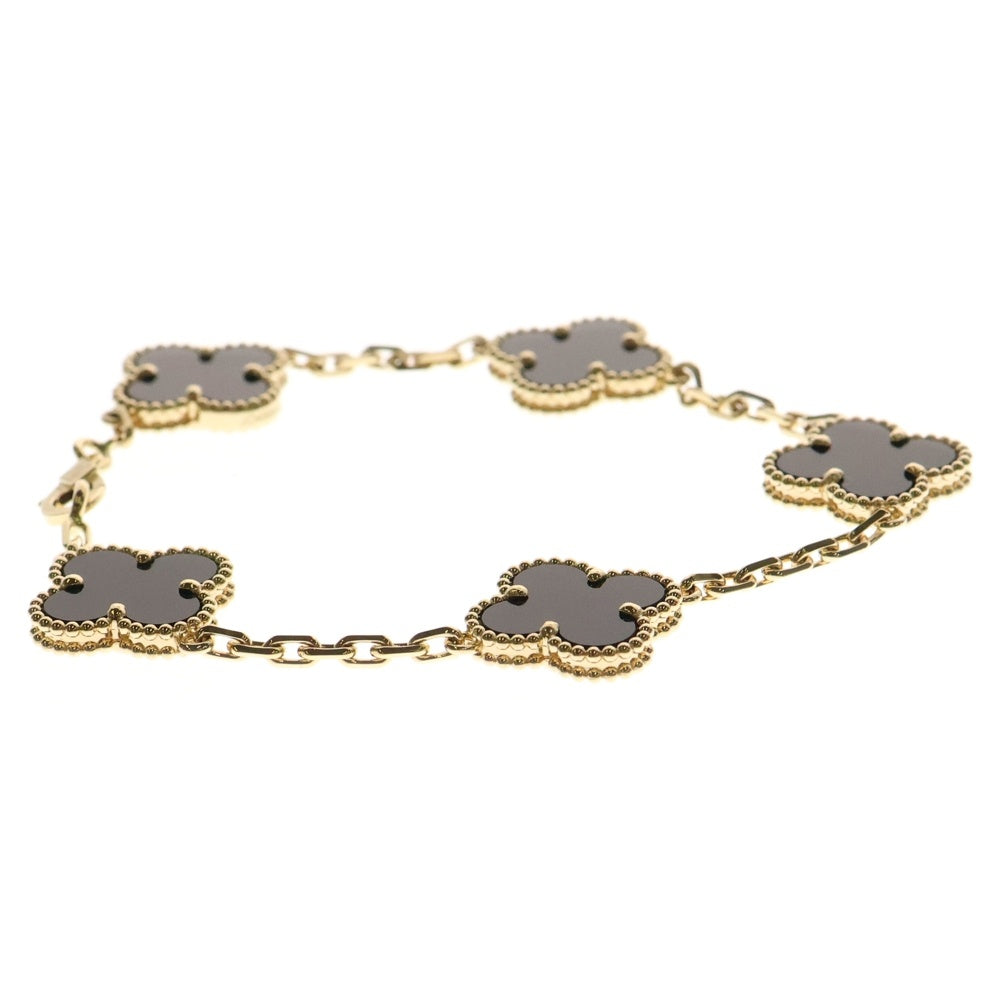 Van Cleef & Arpels(ヴァンクリーフアンドアーペル) ヴィンテージ アルハンブラ ブレスレット 5モチーフ オニキス Au750 YG イエローゴールド VCARA41300 ジュエリー アクセサリー