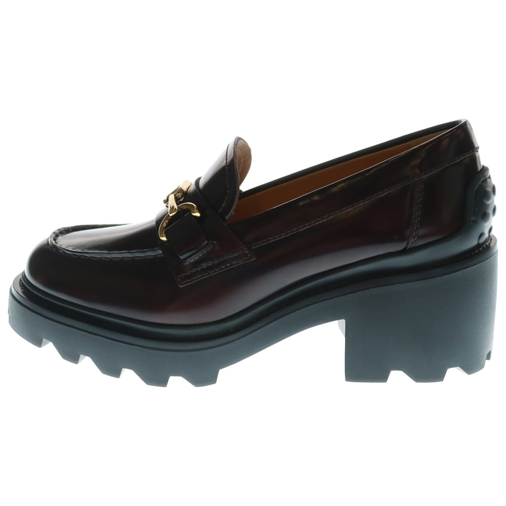 TOD'S(トッズ) Sandals Tロゴ レザー チェーン ビットローファー 厚底シューズ ブラウン レディース XXW08D0IS60SHAR810