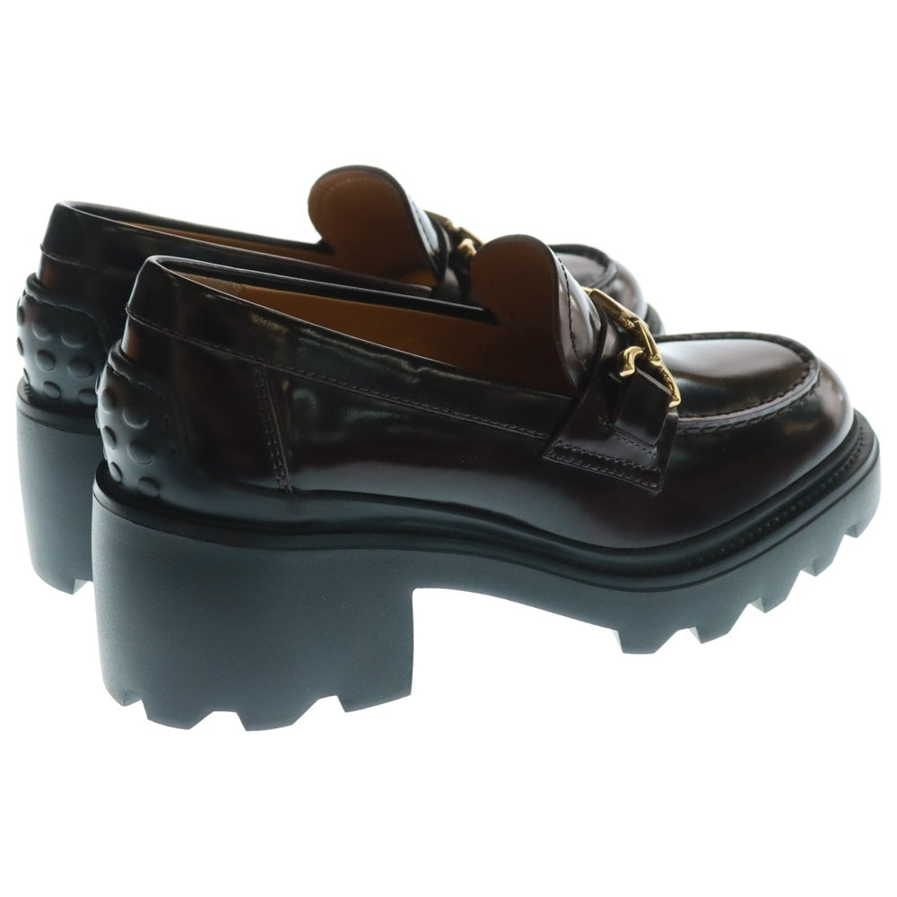TOD'S(トッズ) Sandals Tロゴ レザー チェーン ビットローファー 厚底シューズ ブラウン レディース XXW08D0IS60SHAR810