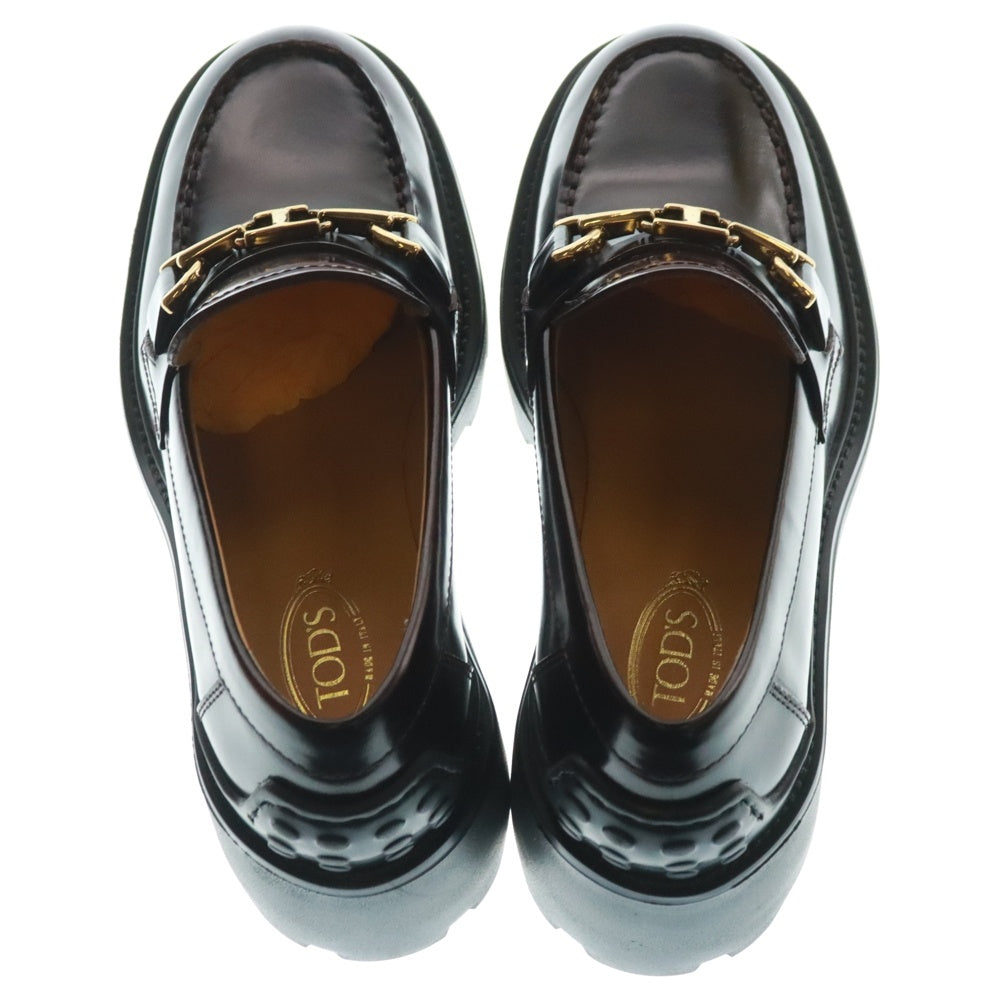 TOD'S(トッズ) Sandals Tロゴ レザー チェーン ビットローファー 厚底シューズ ブラウン レディース XXW08D0IS60SHAR810