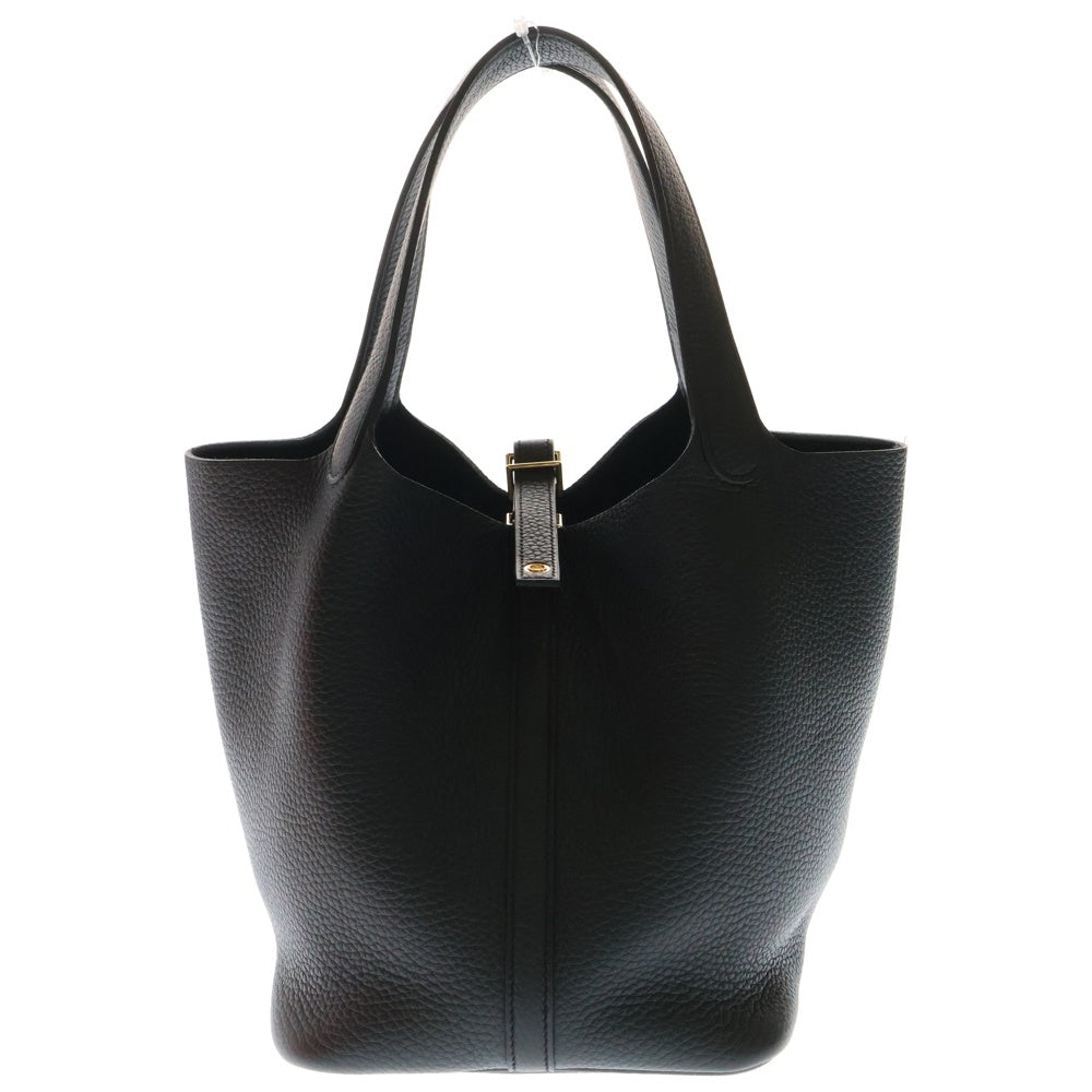 HERMES(エルメス) ピコタンロックMM トリヨンクレマンス レザー ハンドバッグ ゴールド金具 ブラック K刻印
