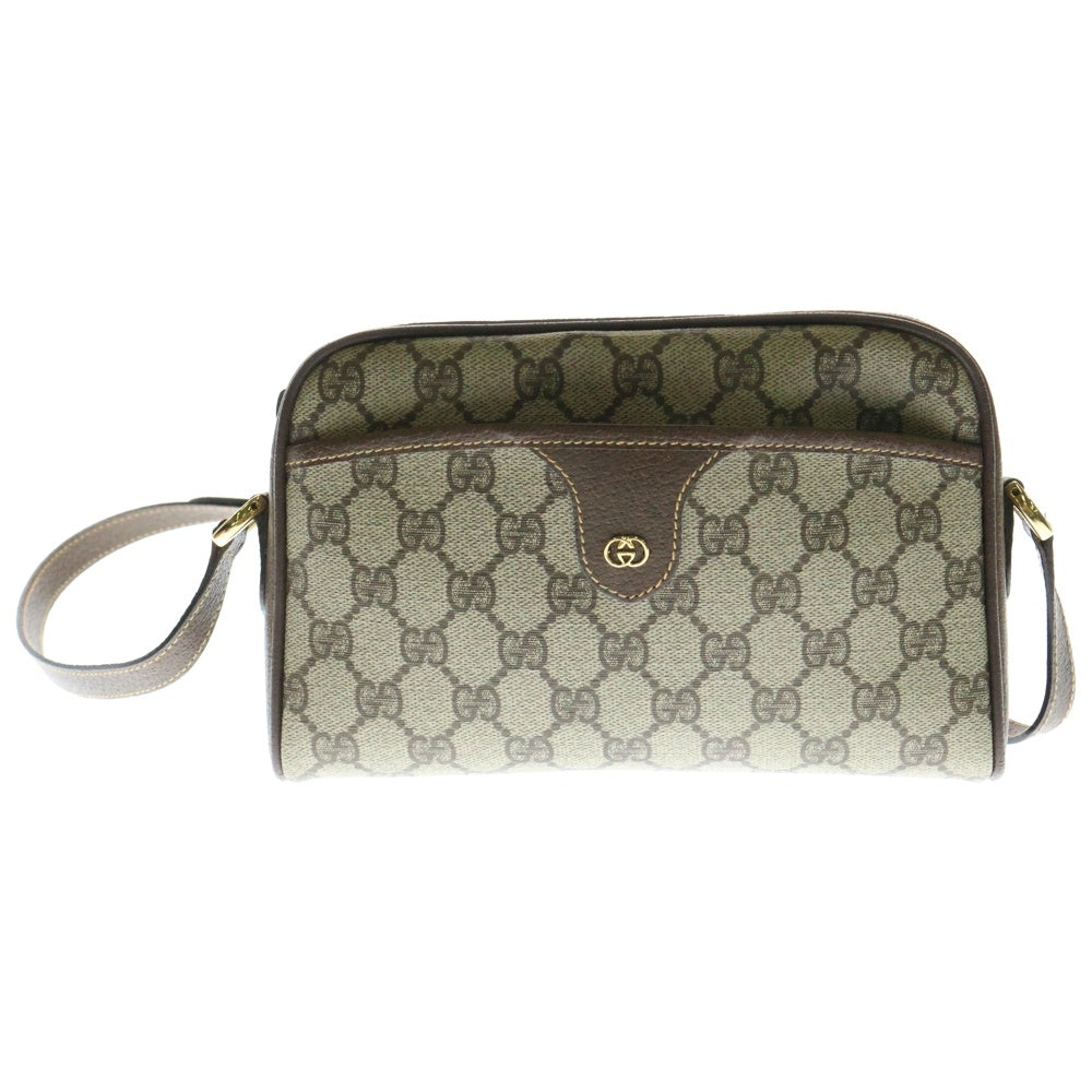 GUCCI(グッチ) オールドグッチ ショルダーバック ベージュ×ブラウン ゴールド金具 GGキャンバス×レザー 00158
