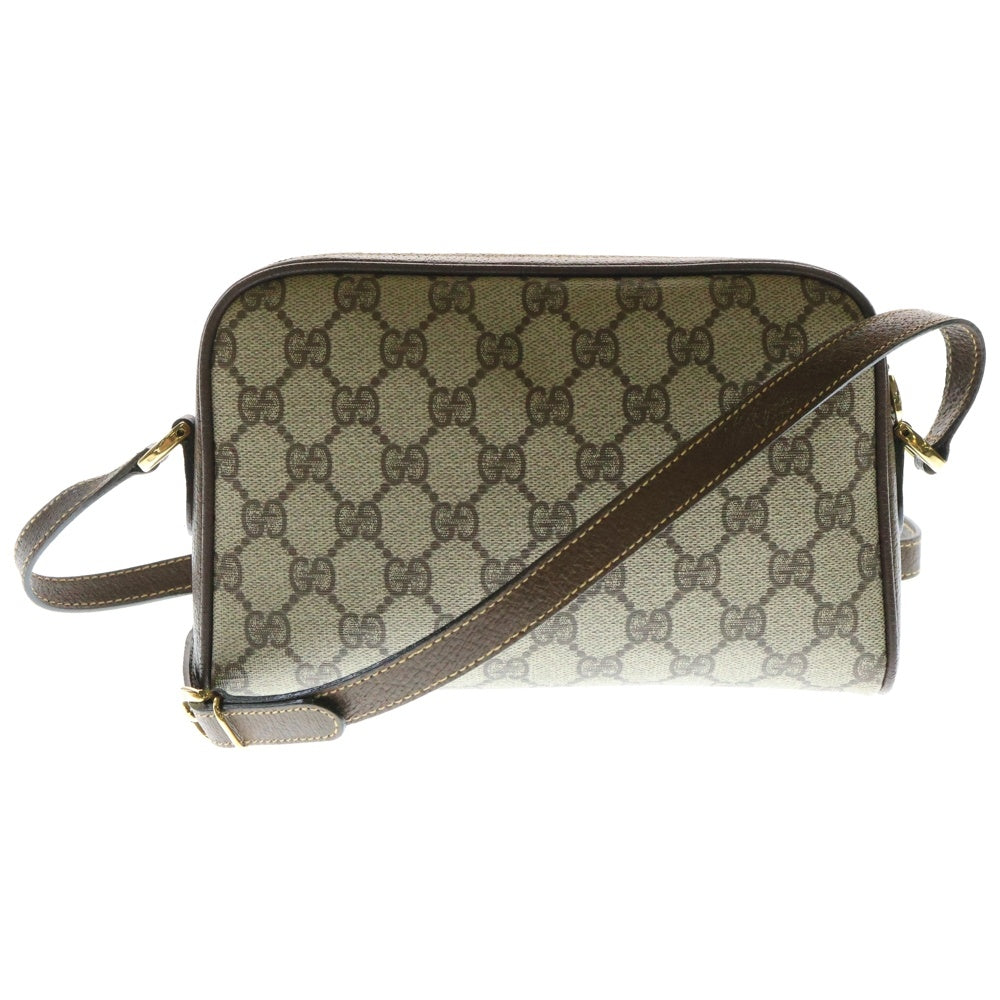 GUCCI(グッチ) オールドグッチ ショルダーバック ベージュ×ブラウン ゴールド金具 GGキャンバス×レザー 00158