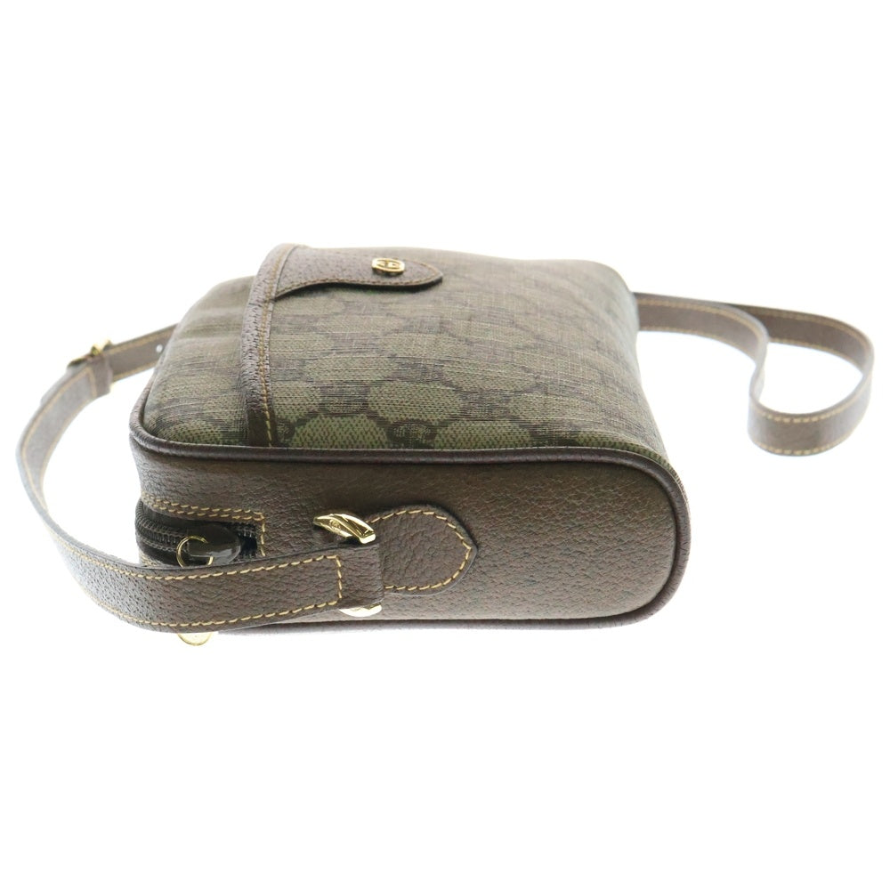 GUCCI(グッチ) オールドグッチ ショルダーバック ベージュ×ブラウン ゴールド金具 GGキャンバス×レザー 00158