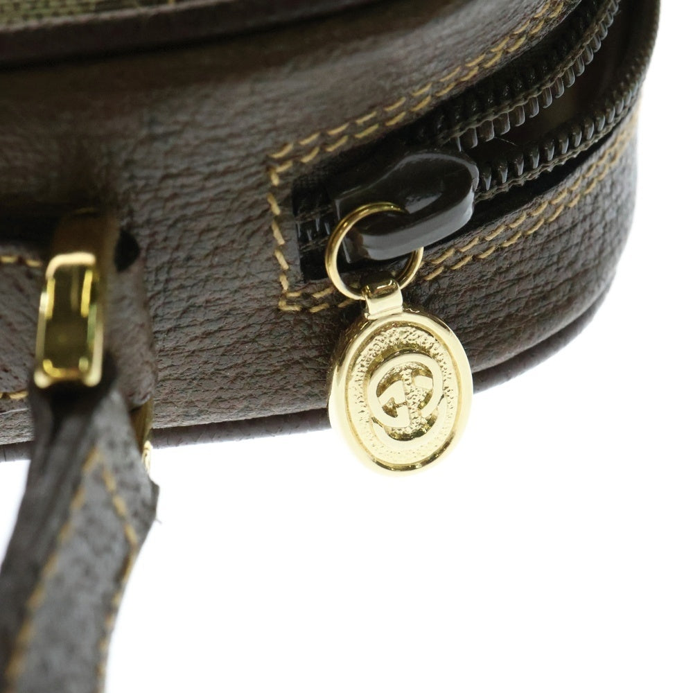 GUCCI(グッチ) オールドグッチ ショルダーバック ベージュ×ブラウン ゴールド金具 GGキャンバス×レザー 00158