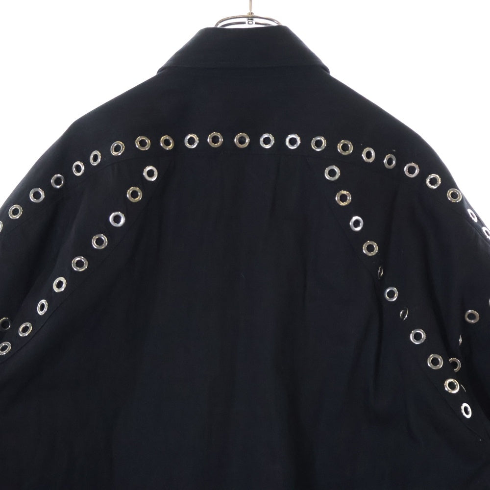 Alexander McQueen(アレキサンダーマックイーン) パンチング デニム シャツ ブラック コットン サイズ44 メンズ