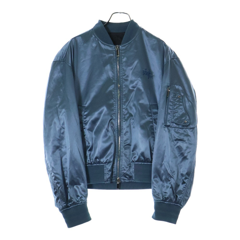 DIOR(ディオール) 20AW×Shawn Stussy ショーンステューシー バックロゴ刺繍ボンバージャケット MA-1 943C439D4878 ブルー