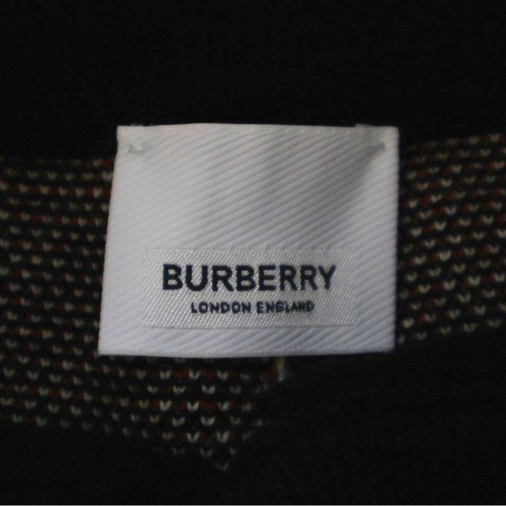 BURBERRY(バーバリー) ゼブラ総柄 ラバーロゴワッペン ジャガード ウール ニット ショート ハーフパンツ ショーツ ブラック/ホワイト 8029411